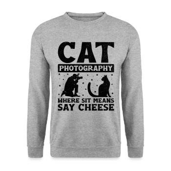 Chat Photographes Chat Amoureux Des Chats Photo - Sweat-shirt Unisexe - gris chiné - Devant - Alina (178cm) & Michal (187cm)