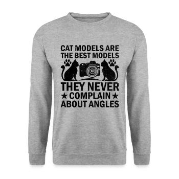 Cat Photographers Cat Lovers Photograpy Cats Photo - Unisex Sweatshirt - salt & pepper - Front - Alina (178cm) & Michal (187cm)