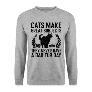 Chat Photographes Chat Amoureux Des Chats Photo - Sweat-shirt Unisexe - gris chiné - Devant - Alina (178cm) & Michal (187cm)