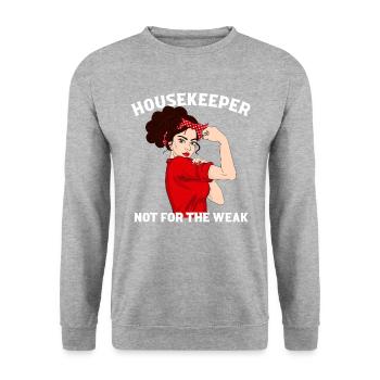 Housekeeping cleaning lover, housekeeper - Unisex Pullover - Weißgrau meliert - Vorne - Alina (178cm) & Michal (187cm)