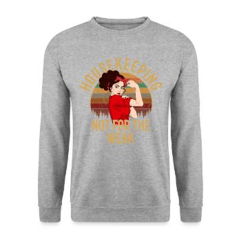 Housekeeping cleaning lover, housekeeper - Unisex Pullover - Weißgrau meliert - Vorne - Alina (178cm) & Michal (187cm)