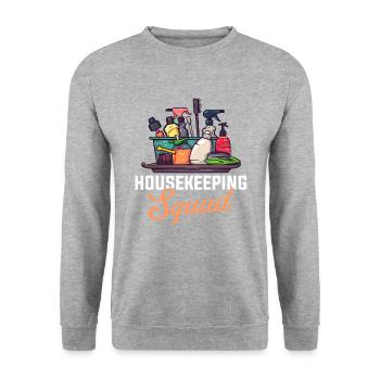 Housekeeping cleaning lover, housekeeper - Unisex Pullover - Weißgrau meliert - Vorne - Alina (178cm) & Michal (187cm)