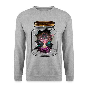 Meditation Tree Nature Mystical Meditate Fantasy - Unisex Sweatshirt - salt & pepper - Front - Alina (178cm) & Michal (187cm)