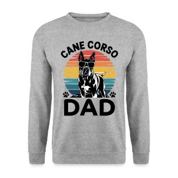Cane Corso Italiano Papa Dad Cane Corso Gift - Unisex Sweatshirt - salt & pepper - Front - Alina (178cm) & Michal (187cm)