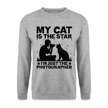 Chat Photographes Chat Amoureux Des Chats Photo - Sweat-shirt Unisexe - gris chiné - Devant - Alina (178cm) & Michal (187cm)