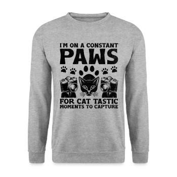 Chat Photographes Chat Amoureux Des Chats Photo - Sweat-shirt Unisexe - gris chiné - Devant - Alina (178cm) & Michal (187cm)