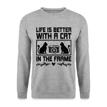 Chat Photographes Chat Amoureux Des Chats Photo - Sweat-shirt Unisexe - gris chiné - Devant - Alina (178cm) & Michal (187cm)