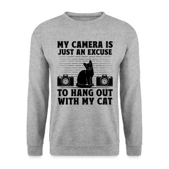 Cat Photographers Cat Lovers Photograpy Cats Photo - Unisex Sweatshirt - salt & pepper - Front - Alina (178cm) & Michal (187cm)