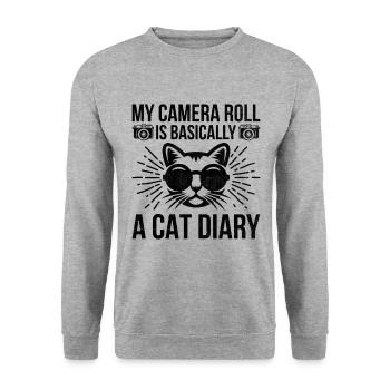 Chat Photographes Chat Amoureux Des Chats Photo - Sweat-shirt Unisexe - gris chiné - Devant - Alina (178cm) & Michal (187cm)