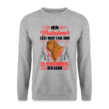 Broholmer n’est pas paresseux Broholmer - Sweat-shirt Unisexe - gris chiné - Devant - Alina (178cm) & Michal (187cm)