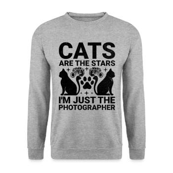 Cat Photographers Cat Lovers Photograpy Cats Photo - Unisex Sweatshirt - salt & pepper - Front - Alina (178cm) & Michal (187cm)