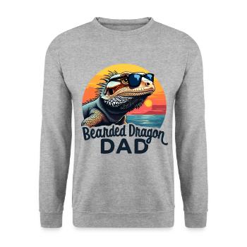 Dragon barbu disant papa drôle dragon barbu cadeau - Sweat-shirt Unisexe - gris chiné - Devant - Alina (178cm) & Michal (187cm)
