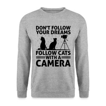 Cat Photographers Cat Lovers Photograpy Cats Photo - Unisex Sweatshirt - salt & pepper - Front - Alina (178cm) & Michal (187cm)