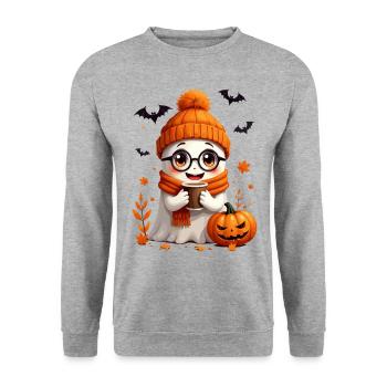 Halloween, Halloween Party, Coffee, Tea - Unisex Sweatshirt - salt & pepper - Front - Alina (178cm) & Michal (187cm)