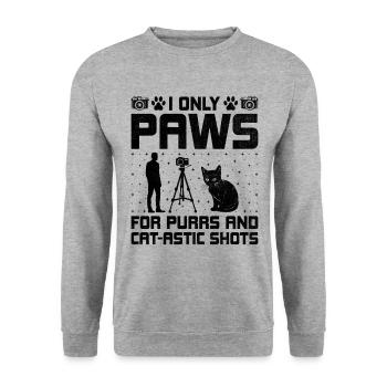 Cat Photographers Cat Lovers Photograpy Cats Photo - Unisex Sweatshirt - salt & pepper - Front - Alina (178cm) & Michal (187cm)
