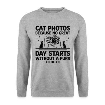 Cat Photographers Cat Lovers Photograpy Cats Photo - Unisex Sweatshirt - salt & pepper - Front - Alina (178cm) & Michal (187cm)
