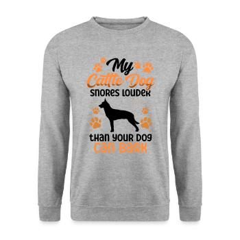 Australian Cattle Dog ronfle bruyant chien de bétail - Sweat-shirt Unisexe - gris chiné - Devant - Alina (178cm) & Michal (187cm)