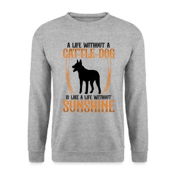 La vie sans bovin australien Chien de bétail Chien de bétail - Sweat-shirt Unisexe - gris chiné - Devant - Alina (178cm) & Michal (187cm)