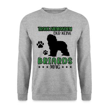 Briard ne fait confiance à personne Berger de Brie - Sweat-shirt Unisexe - gris chiné - Devant - Alina (178cm) & Michal (187cm)