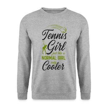 Drôle de joueur de tennis raquette fille - Sweat-shirt Unisexe - gris chiné - Devant - Alina (178cm) & Michal (187cm)