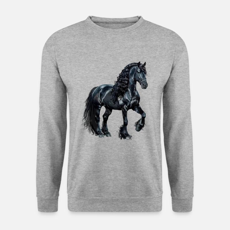 friesian horse - Unisex Pullover - Weißgrau meliert