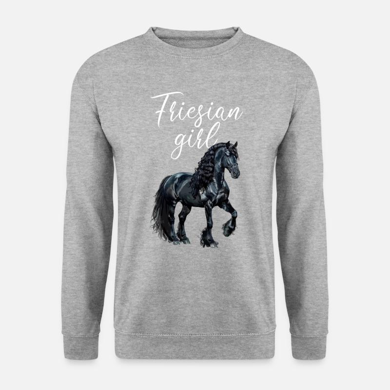 friesian horse - Unisex Pullover - Weißgrau meliert