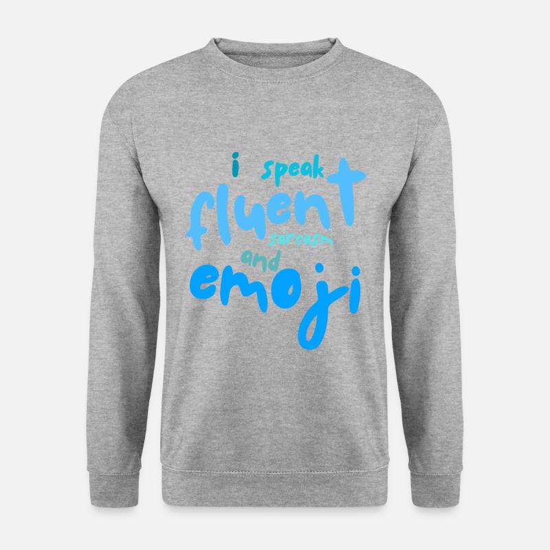 Ich spreche fließend Sarkasmus - Unisex Pullover - Weißgrau meliert