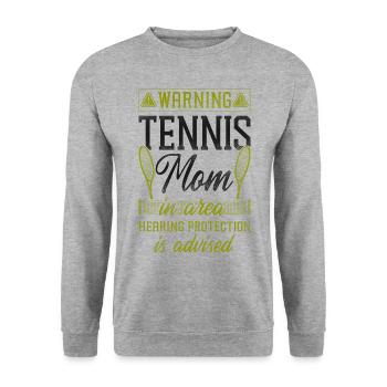 Funny Tennis Player Racket Mom - Unisex Sweatshirt - salt & pepper - Front - Alina (178cm) & Michal (187cm)