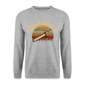 chainsaw logger lumberjack arborist - Unisex Pullover - Weißgrau meliert - Vorne - Alina (178cm) & Michal (187cm)