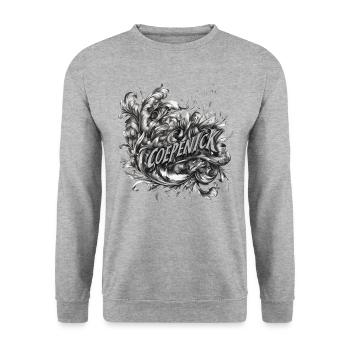 Berlin Köpenick Souvenir Cöpenick Baroque Leaves - Unisex Sweatshirt - salt & pepper - Front - Alina (178cm) & Michal (187cm)