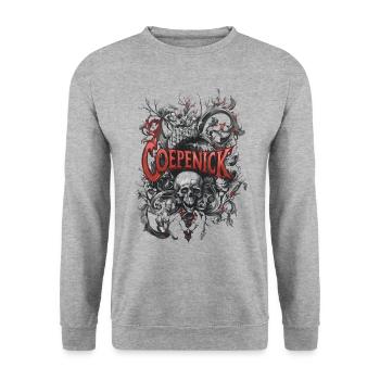 Berlin Köpenick Souvenir Cöpenick Dark Skull - Unisex Sweatshirt - salt & pepper - Front - Alina (178cm) & Michal (187cm)