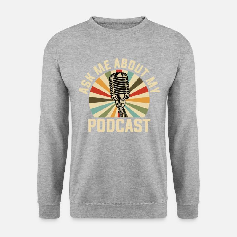 Podcast Podcaster - Unisex Pullover - Weißgrau meliert