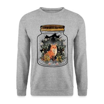 Fuchs Füchse Natur Naturliebhaber Kinder Kind - Unisex Pullover - Weißgrau meliert - Vorne - Alina (178cm) & Michal (187cm)