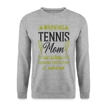 Funny Tennis Player Racket Mom - Unisex Sweatshirt - salt & pepper - Front - Alina (178cm) & Michal (187cm)