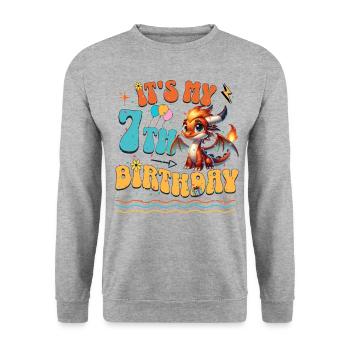 Dragon 7e anniversaire Dragon - Sweat-shirt Unisexe - gris chiné - Devant - Alina (178cm) & Michal (187cm)
