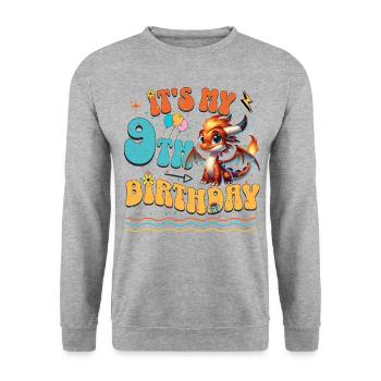 Dragon 9e anniversaire Dragon - Sweat-shirt Unisexe - gris chiné - Devant - Alina (178cm) & Michal (187cm)
