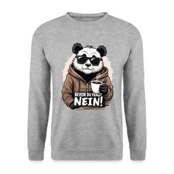 Before You Ask No Funny Saying Panda - Unisex Sweatshirt - salt & pepper - Front - Alina (178cm) & Michal (187cm)