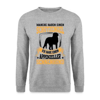 Appenzeller Mountain Dog is my guardian angel - Unisex Sweatshirt - salt & pepper - Front - Alina (178cm) & Michal (187cm)