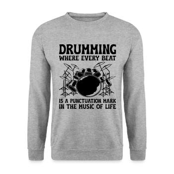 Drumming Where Every Beat Is A Punctuation Mark In - Unisex Sweatshirt - salt & pepper - Front - Alina (178cm) & Michal (187cm)