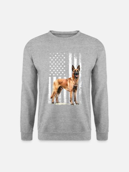 Belgian Malinois - Unisex Pullover - Weißgrau meliert