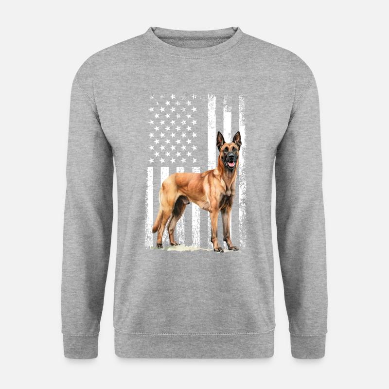 Belgian Malinois - Unisex Pullover - Weißgrau meliert