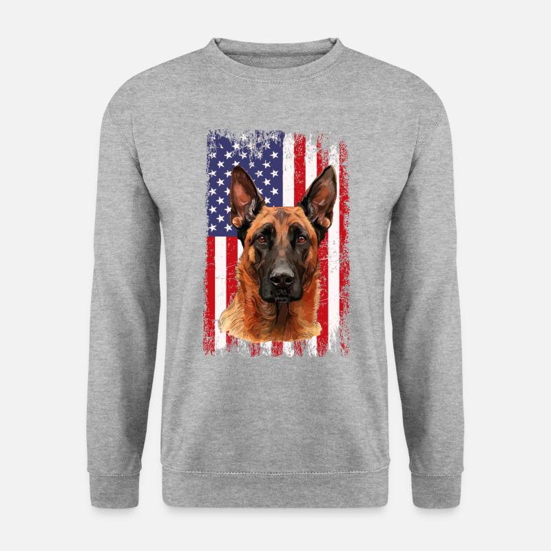 Belgian Malinois - Unisex Pullover - Weißgrau meliert
