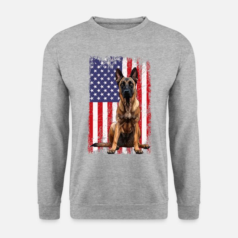 Belgian Malinois - Unisex Pullover - Weißgrau meliert