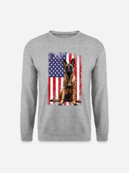 Belgian Malinois - Unisex Pullover - Weißgrau meliert