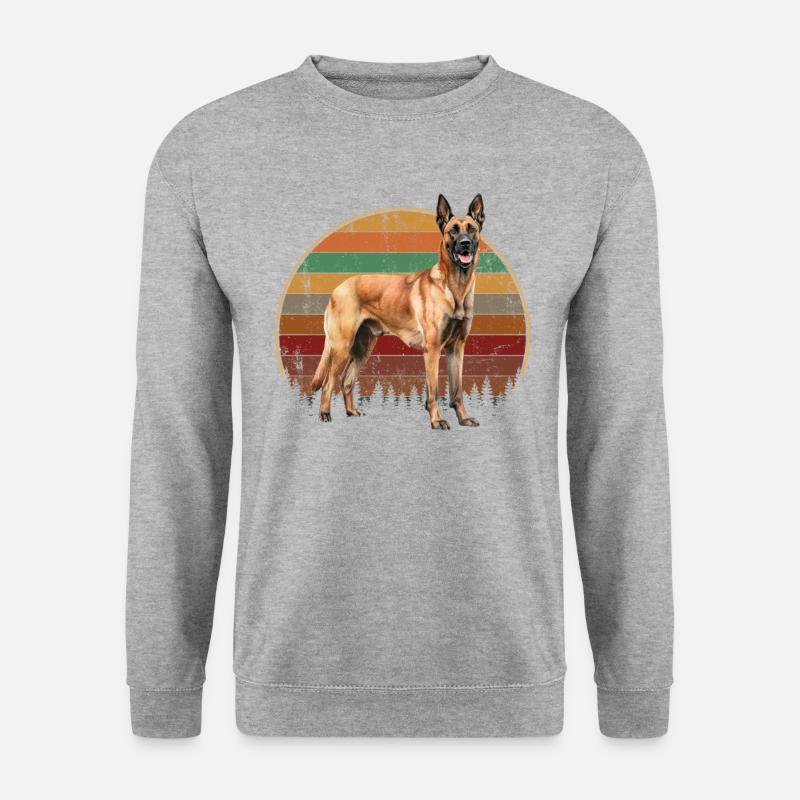 Belgian Malinois - Unisex Pullover - Weißgrau meliert