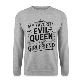 My Favorite Evil Queen Is My Girlfriend - Unisex Sweatshirt - salt & pepper - Front - Alina (178cm) & Michal (187cm)