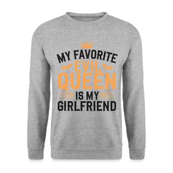 My Favorite Evil Queen Is My Girlfriend - Unisex Sweatshirt - salt & pepper - Front - Alina (178cm) & Michal (187cm)