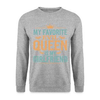 My Favorite Evil Queen Is My Girlfriend - Unisex Sweatshirt - salt & pepper - Front - Alina (178cm) & Michal (187cm)