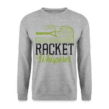 Drôle de joueur de tennis raquette jeu de mots - Sweat-shirt Unisexe - gris chiné - Devant - Alina (178cm) & Michal (187cm)