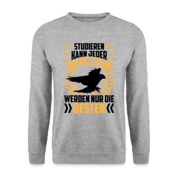 Falkner kann jeder Beizjagd Falknerei - Unisex Pullover - Weißgrau meliert - Vorne - Alina (178cm) & Michal (187cm)